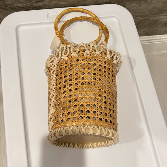 Aqua Bag NWT handbag with Bamboo/ Macrame natural materials - Picture 4 of 7